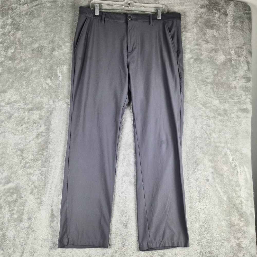Adidas Golf Pants Mens 35x30 Grey Performance Non Slip Waist Band Moisture Wick